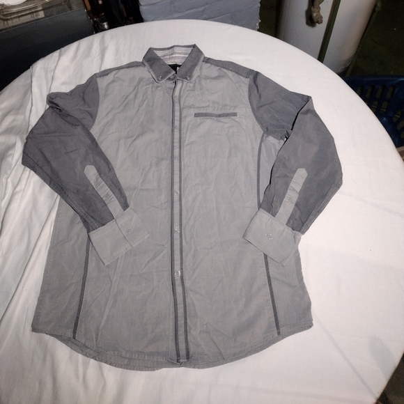 International Concepts Two Tone Gray Casual Button Down Shirt - Picture 14 of 14